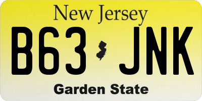 NJ license plate B63JNK