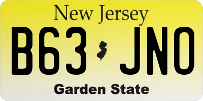 NJ license plate B63JNO