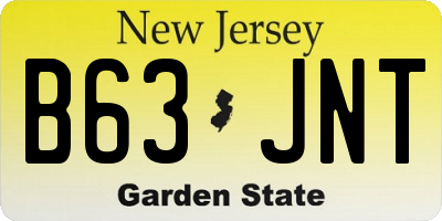 NJ license plate B63JNT