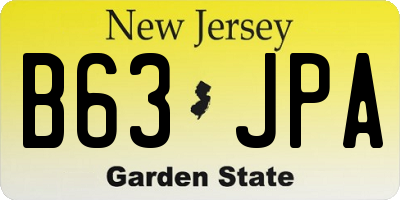 NJ license plate B63JPA