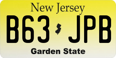 NJ license plate B63JPB