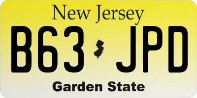 NJ license plate B63JPD