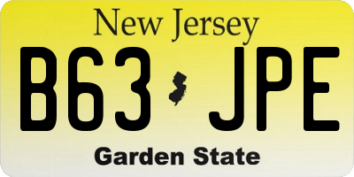 NJ license plate B63JPE