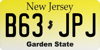 NJ license plate B63JPJ
