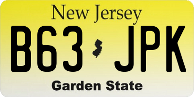 NJ license plate B63JPK