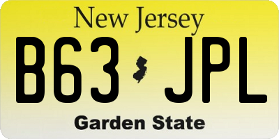 NJ license plate B63JPL