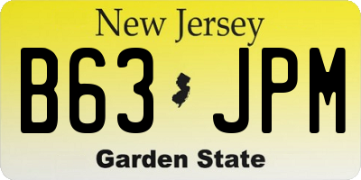 NJ license plate B63JPM
