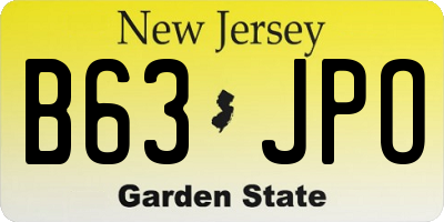 NJ license plate B63JPO