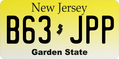 NJ license plate B63JPP