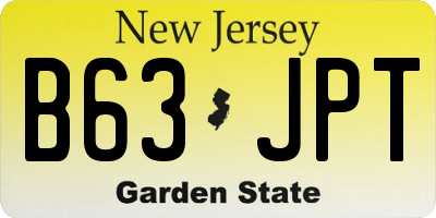 NJ license plate B63JPT