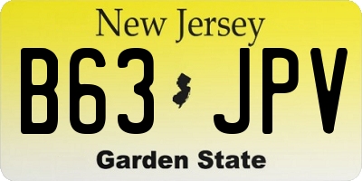 NJ license plate B63JPV