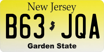 NJ license plate B63JQA