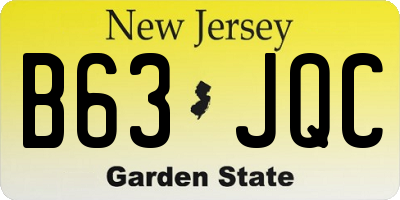 NJ license plate B63JQC