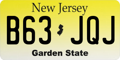 NJ license plate B63JQJ
