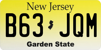 NJ license plate B63JQM