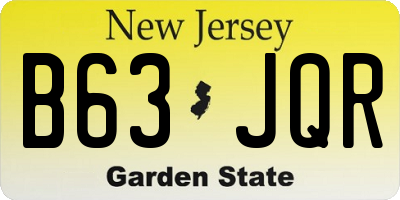 NJ license plate B63JQR