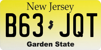 NJ license plate B63JQT