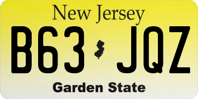 NJ license plate B63JQZ