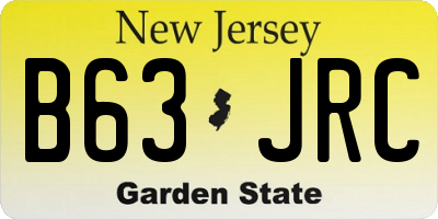 NJ license plate B63JRC