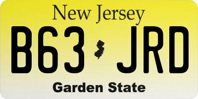 NJ license plate B63JRD