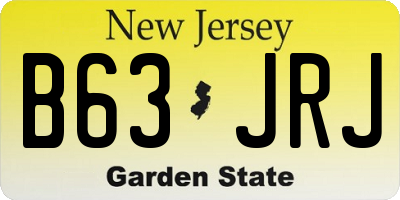 NJ license plate B63JRJ