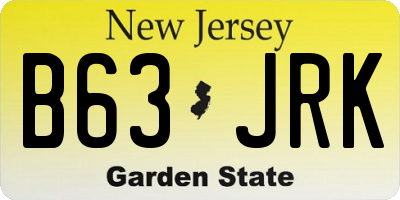 NJ license plate B63JRK