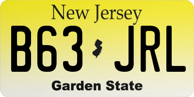 NJ license plate B63JRL