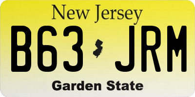 NJ license plate B63JRM