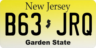 NJ license plate B63JRQ