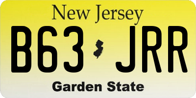 NJ license plate B63JRR