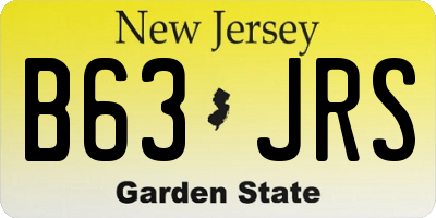 NJ license plate B63JRS