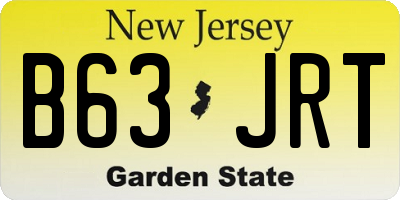 NJ license plate B63JRT