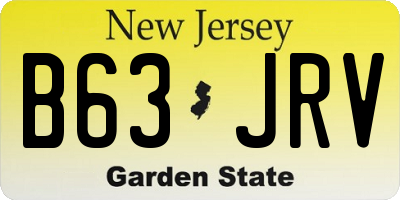 NJ license plate B63JRV