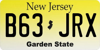 NJ license plate B63JRX