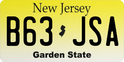 NJ license plate B63JSA
