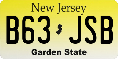 NJ license plate B63JSB