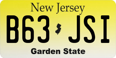 NJ license plate B63JSI