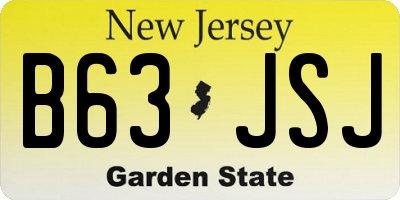 NJ license plate B63JSJ