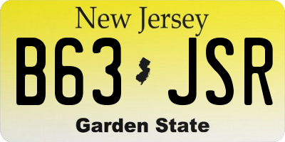 NJ license plate B63JSR