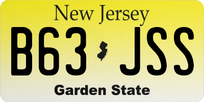 NJ license plate B63JSS