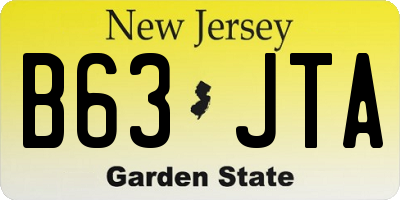 NJ license plate B63JTA