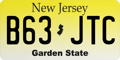 NJ license plate B63JTC