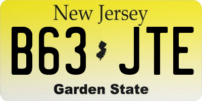 NJ license plate B63JTE