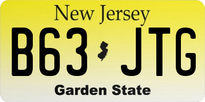 NJ license plate B63JTG