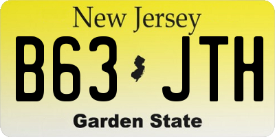 NJ license plate B63JTH