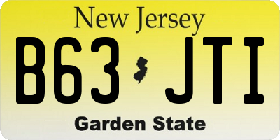 NJ license plate B63JTI