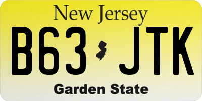NJ license plate B63JTK