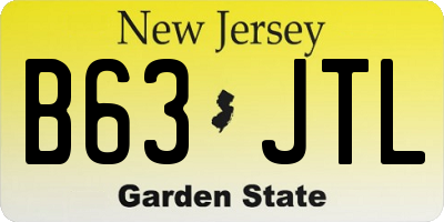 NJ license plate B63JTL