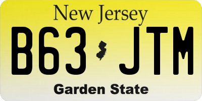 NJ license plate B63JTM