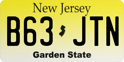 NJ license plate B63JTN